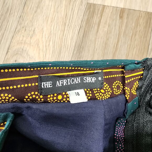 The African Shop Women's Size 18 Multicolor Ethnic Print Zip Full Maxi‎ Skirt - Picture 2 of 11